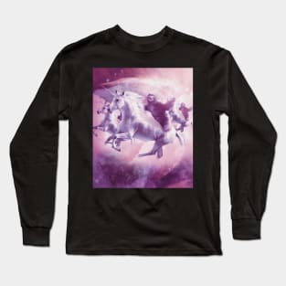 Epic Space Sloth Riding On Unicorn Long Sleeve T-Shirt